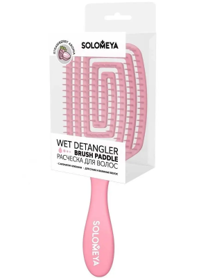 Solomeya Wet Detangler Brush Paddle Strawberry / Расческа для сухих и влажных волос с ароматом клубники MZ006, 1 шт Solomeya Wet Detangler Brush Paddle Strawberry / Расческа для сухих и влажных волос с ароматом клубники MZ006, 1 шт